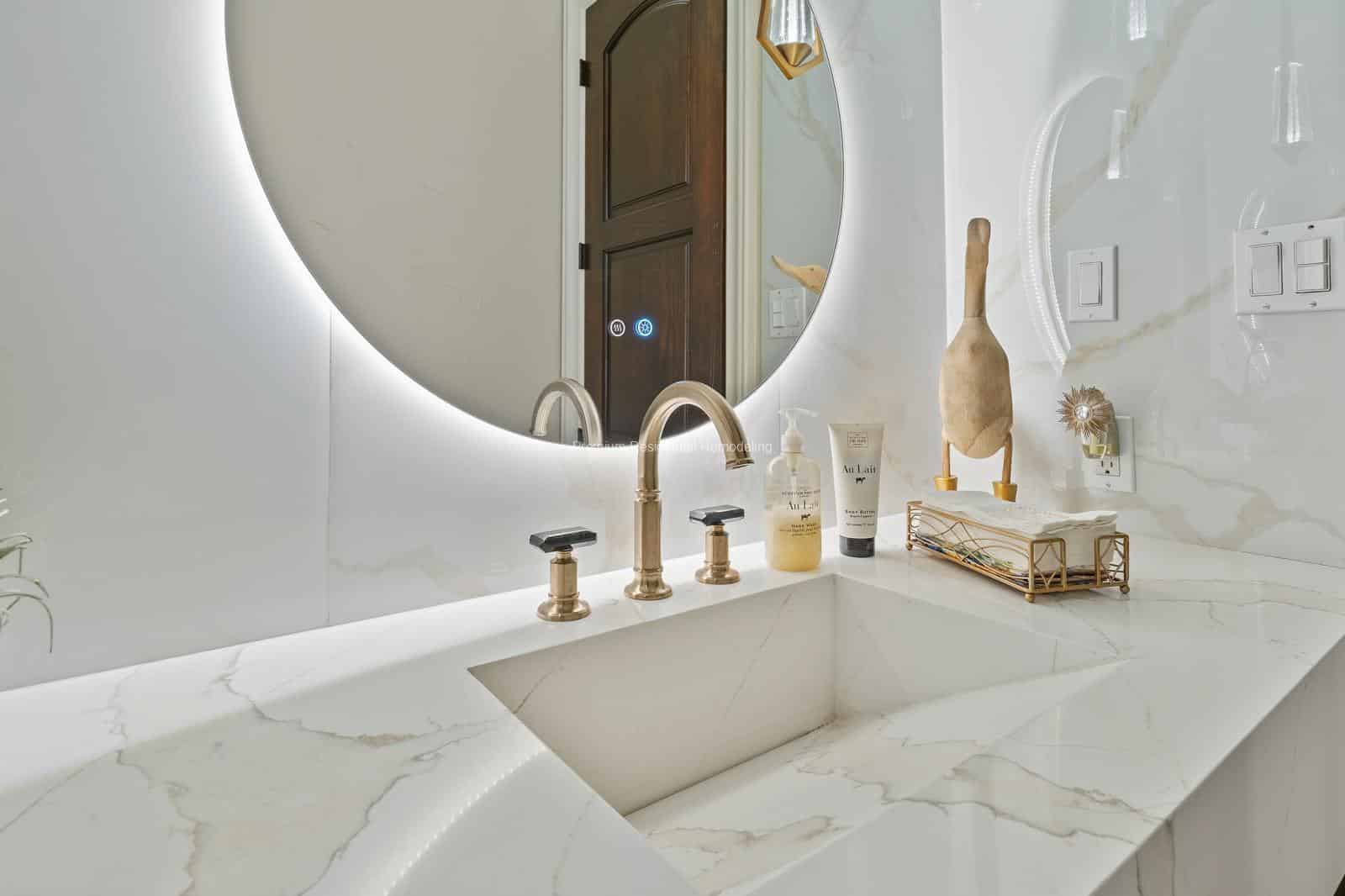 Powder Room Remodeling with Quartz Details in Montgomery - Premium ...